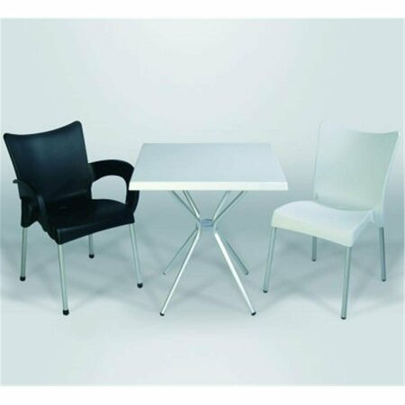 COMPAMIA Juliette Chair with Alu Legs - White- set of 2 ISP045-WHI